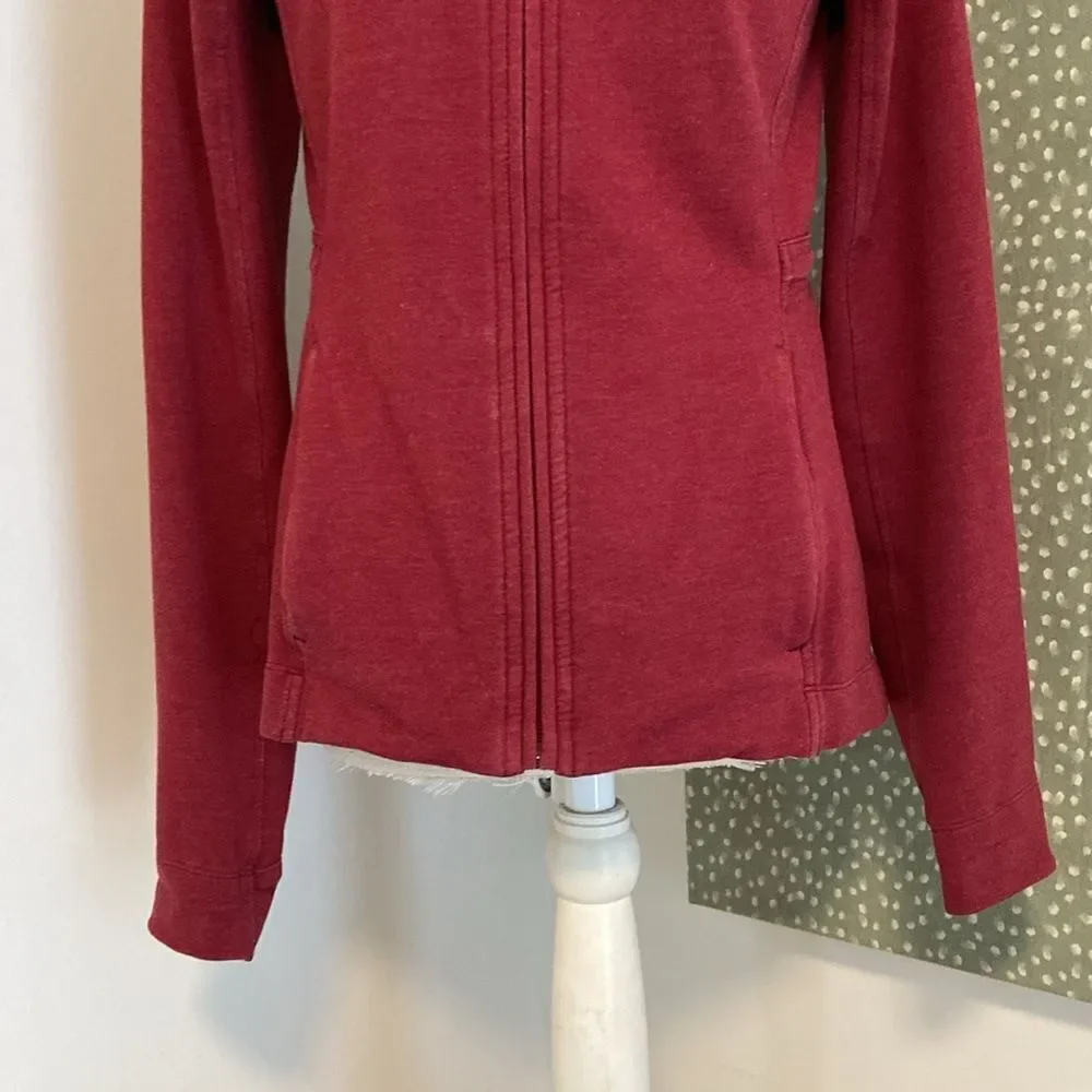 Lululemon Maroon Long Sleeve Full Zip Hooded Jacket Size 6